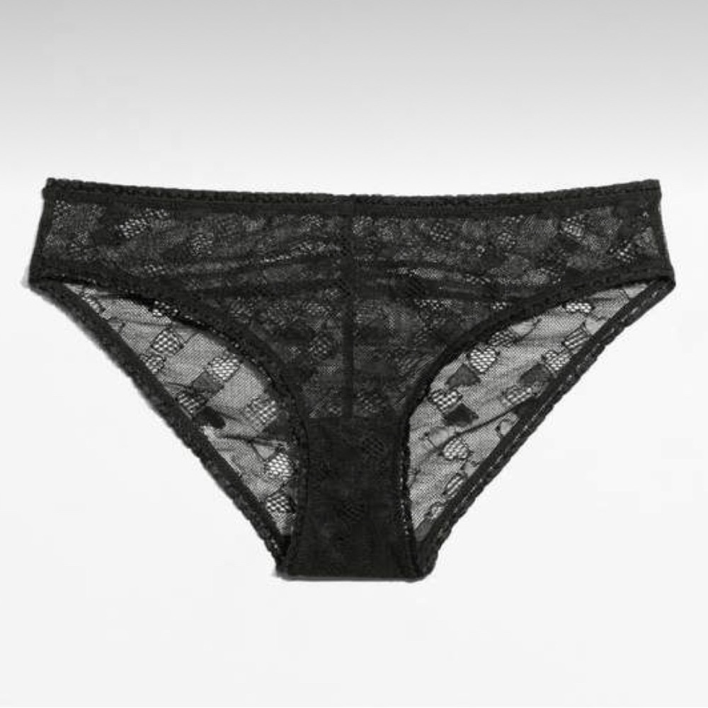 & other stories heart lace black brief panties sz US 6